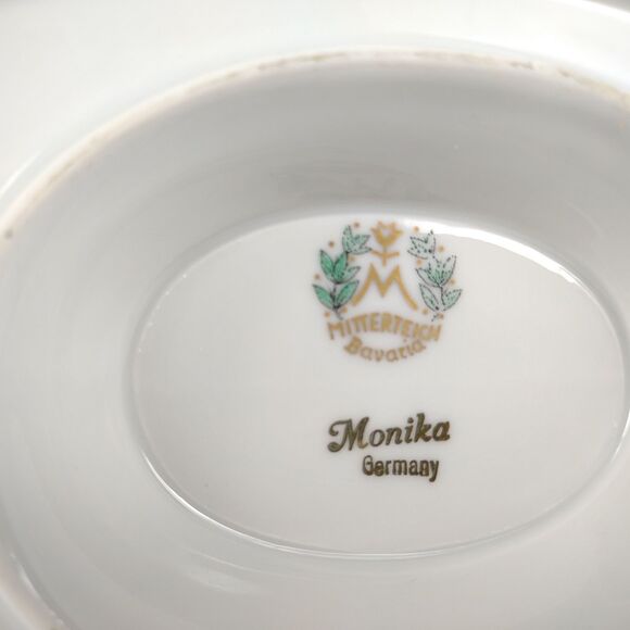 Vintage Mitterteich Bavaria Germany MONIKA Gravy Boat with Underplate Porcelain - Picture 6 of 6